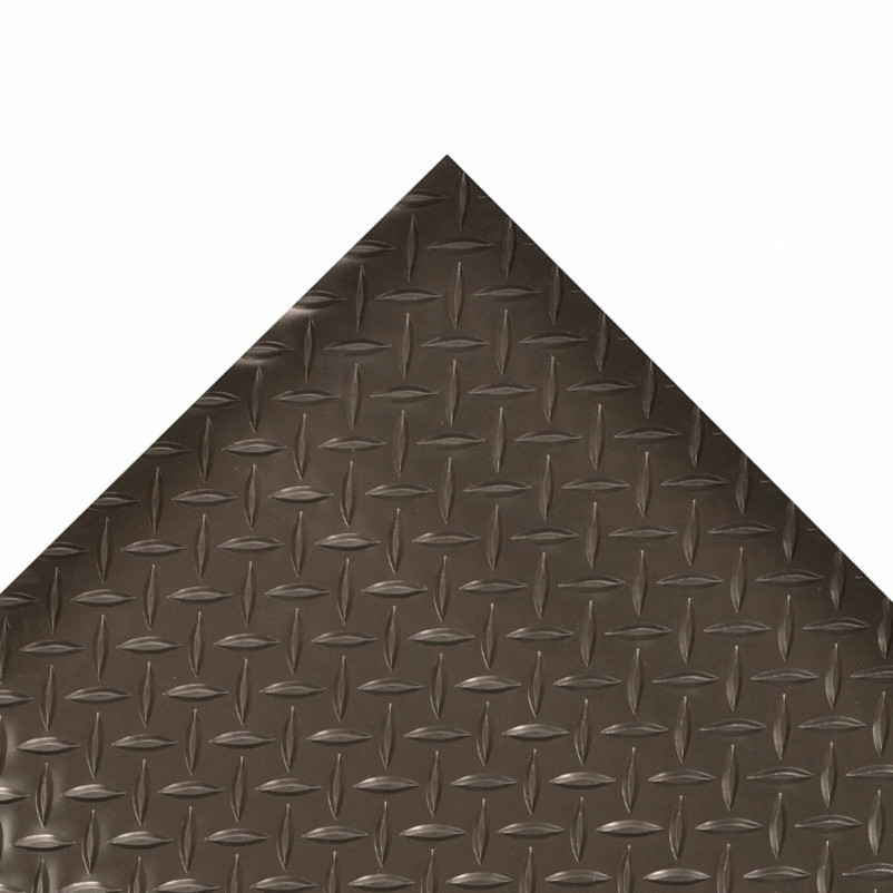 738R0048YB 4 x 75 ft. Anti-Slip Runner Diamond Plate Rubber Mat, Black & Yellow