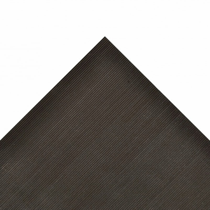 750R2150BL 2 x 150 ft. V-Groove Corrugated Runner Floor Protector Rubber Mat, Black