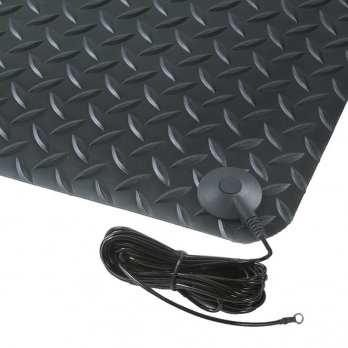 826R0375BL 3 x 75 ft. Non-Slip Diamond Stat Anti-Static Floor Mat, Black