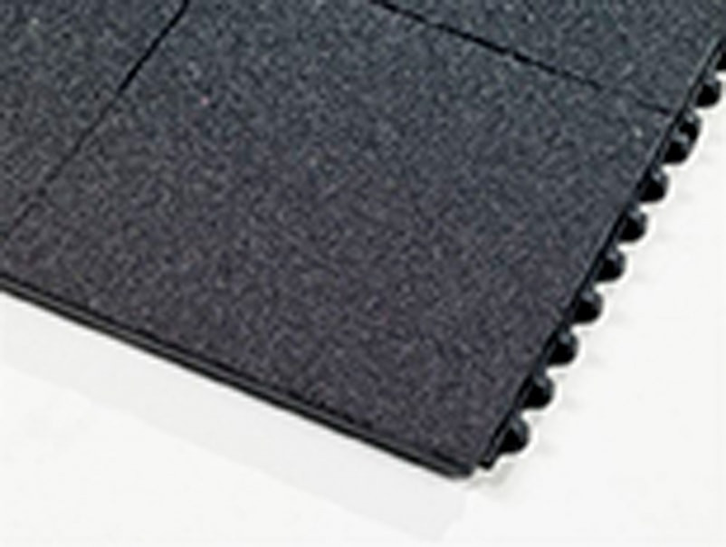 856S0033BL 3 x 3 ft. Niru Cushion-Ease Solid GSII Interlocking Floor Mat, Black