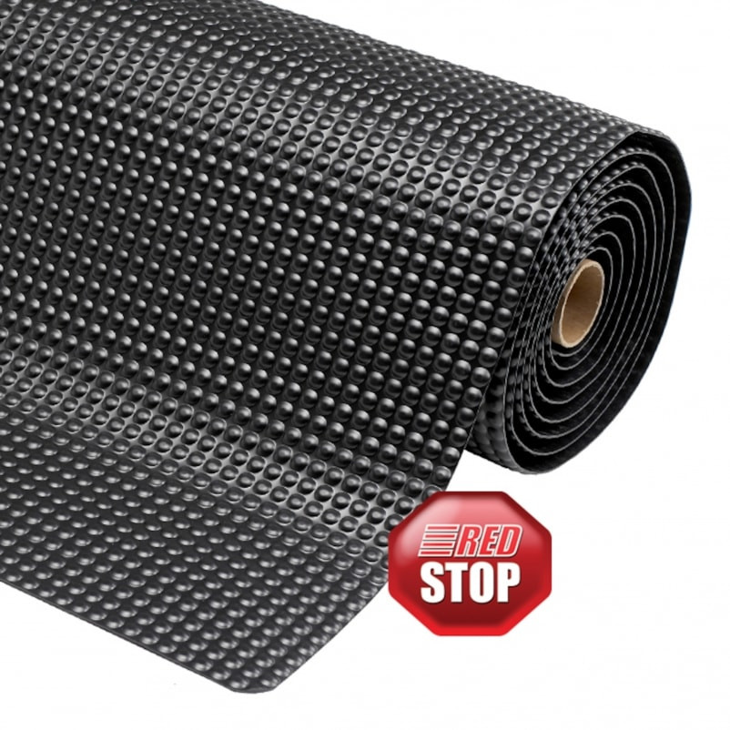 Antifatigue Mat, 3 ft. L x 2 ft. W, 1" Thickness, Vinyl, Bubble Top, Black