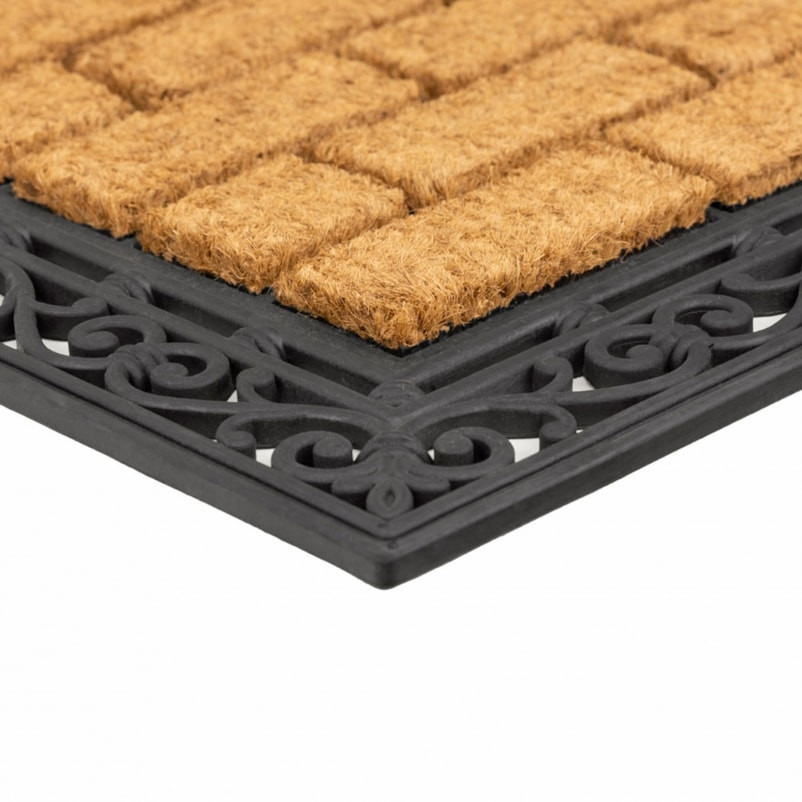 C04S2436BK 24 x 36 in. Coir & Rubber Molded Door Mat, Brick