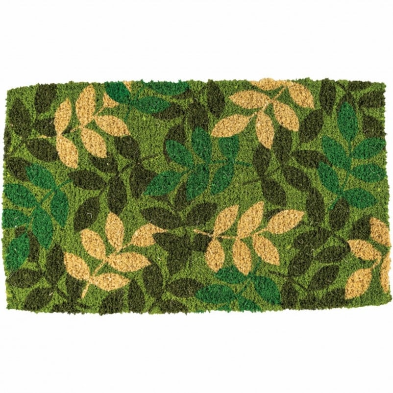 C11S1830GL 18 x 30 in. Hand Woven Door Mat, Green Leaf