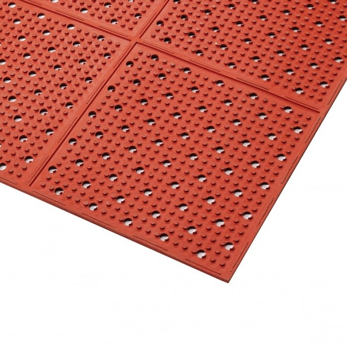 NoTrax T23S0032RD Multi-Mat II Grease-Resistant Floor Mat, 2' x 3', 3/8 Thick, Red