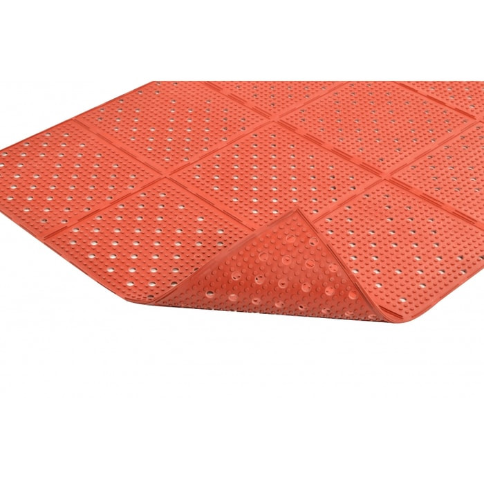 NoTrax T23S0034RD Mult-Mat II Reversible Oil Resistant Floor Mat, 3' x 4', 3/8 Thick, Red