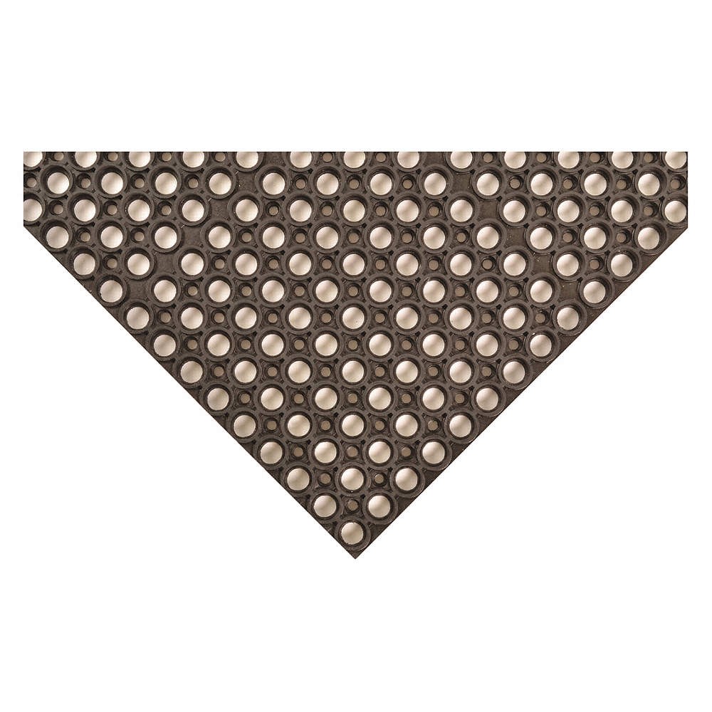 Antifatigue Mat, 4 ft L x 3 ft W, 3/4 in Thickness, Rubber, Mini-Diamond Studded Top, Black