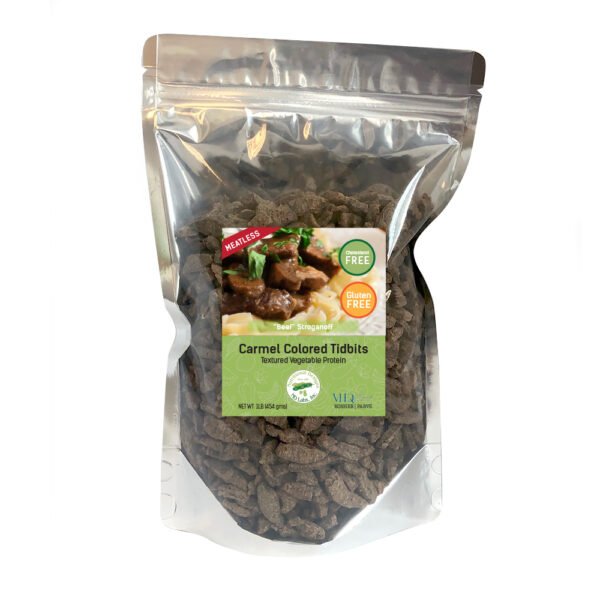 1 lbs Beef-like Tidbits Textured Vegetable Protein Resealable Bag