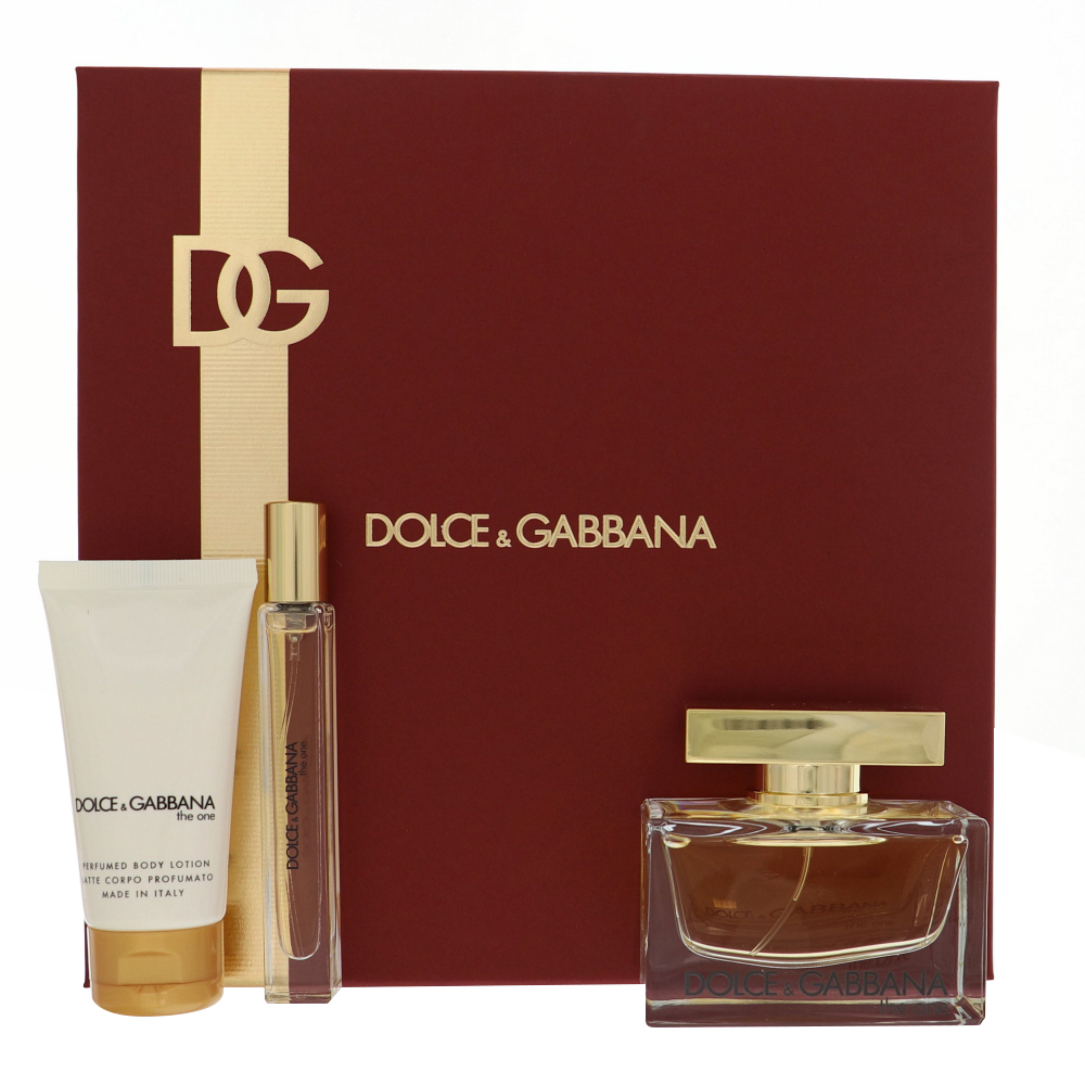 The One by Dolce & Gabbana EAU DE PARFUM SPRAY 2.5 OZ & BODY LOTION 1.7 OZ & EAU DE PARFUM TRAVEL SPRAY 0.33 OZ for WOMEN