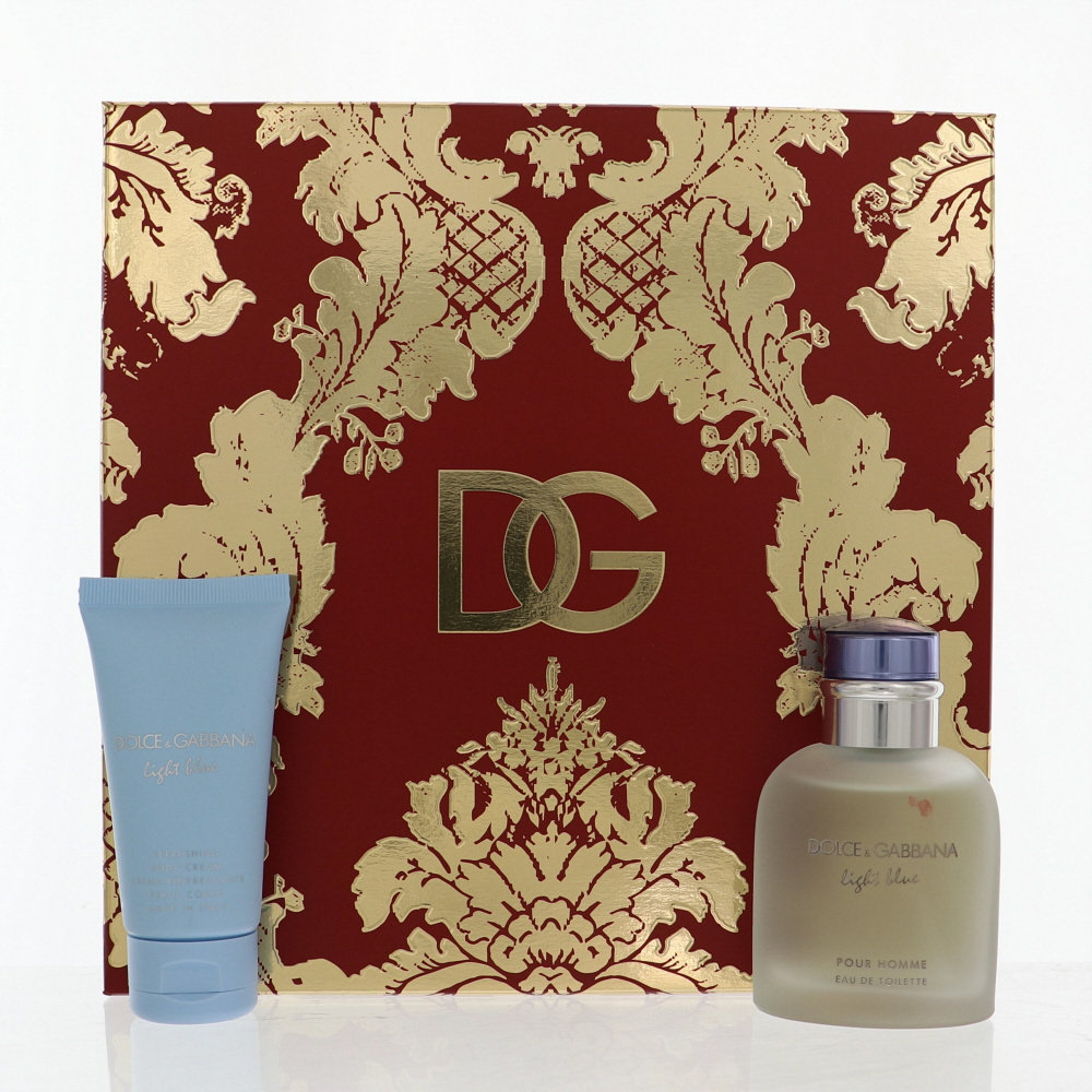 GSMDGLIGHTBLUE2PC25B 2.5 oz Men Light Blue EDT Spray Fragrances Gift Set