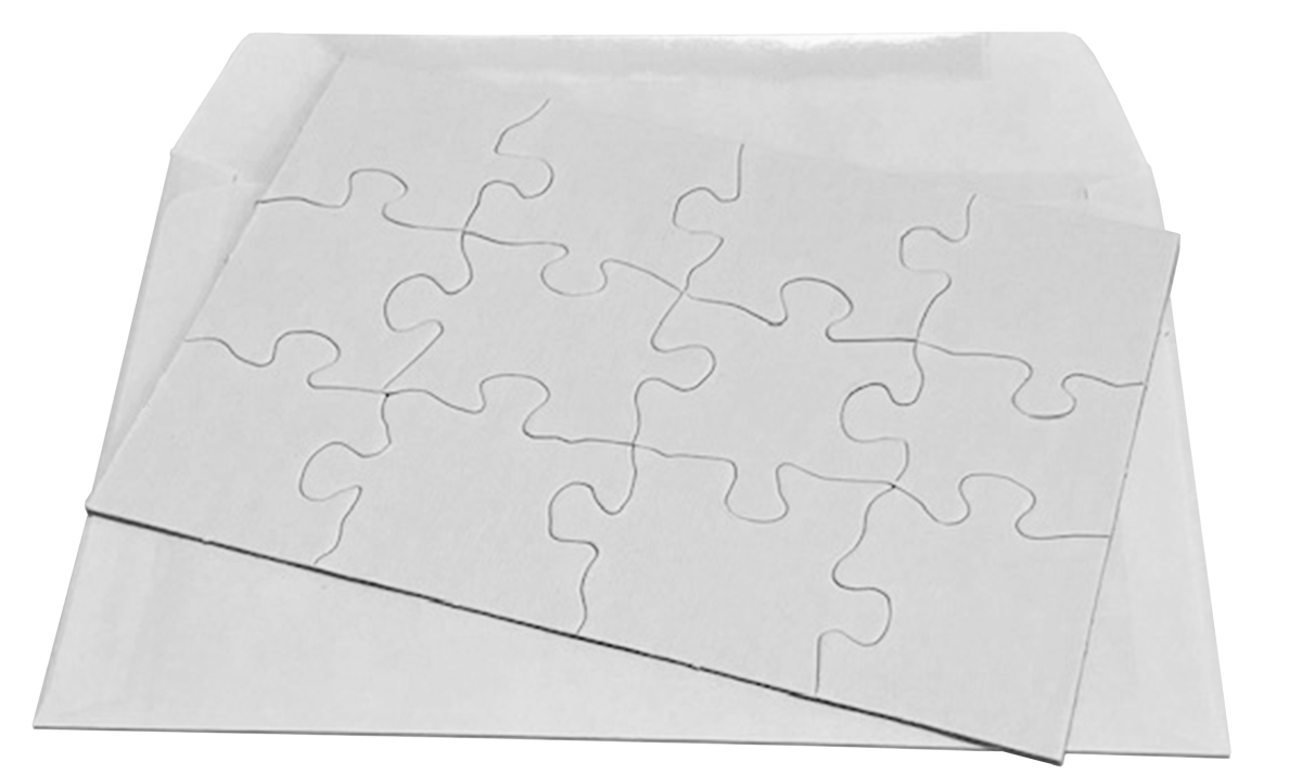 Picture of Inovart 2740 5 .5 x 8 in. Puzzle-It Blank Puzzles with Envelopes & 8 Puzzles Per Pack&#44; White - 12 Piece