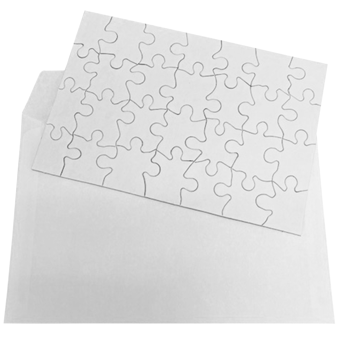 Picture of Inovart 2744 5 .5 x 8 in. Puzzle-It Blank Puzzles with Envelopes & 12 Puzzles Per Pack&#44; White - 28 Piece