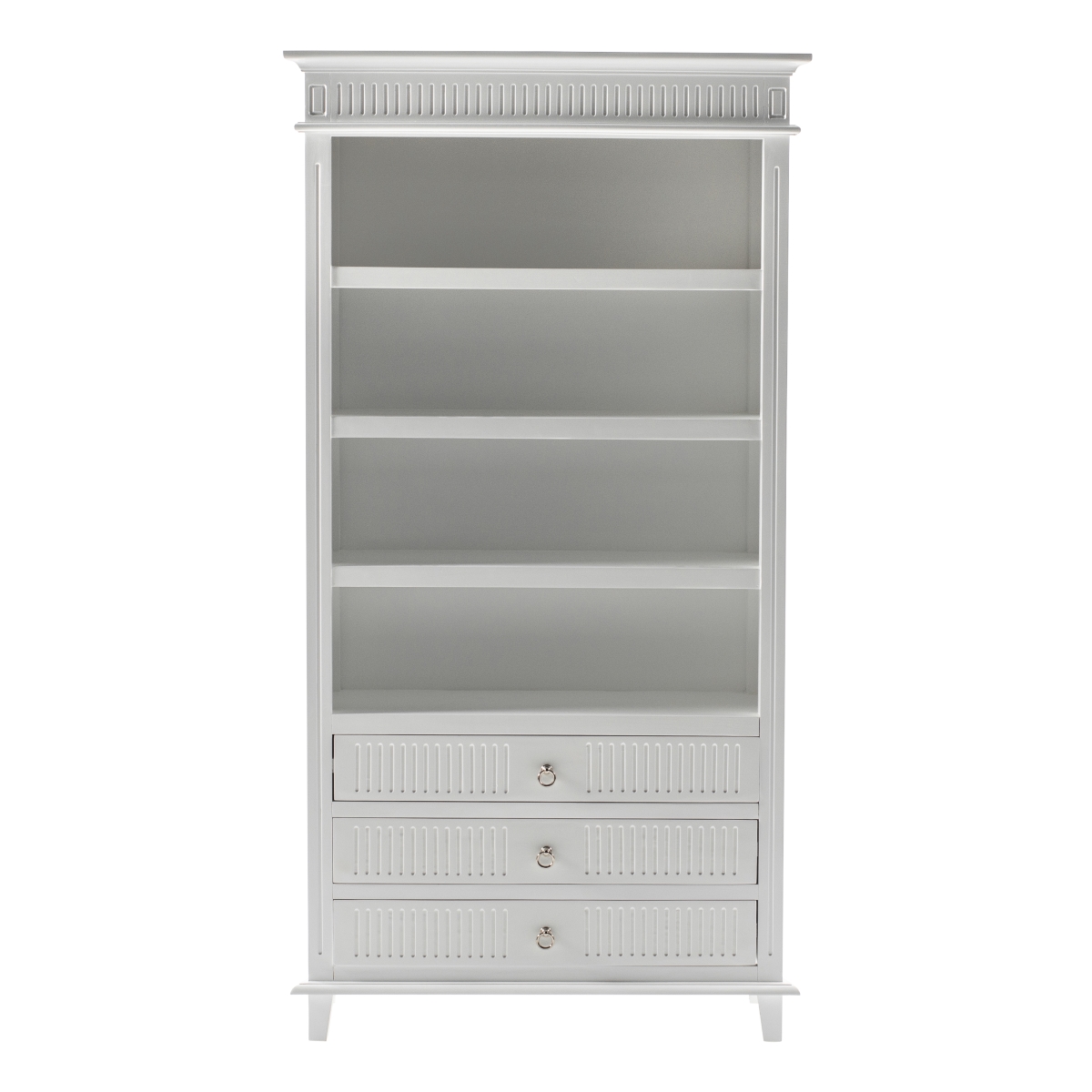 CA641 Bookcase with 3 Drawers - Classic White