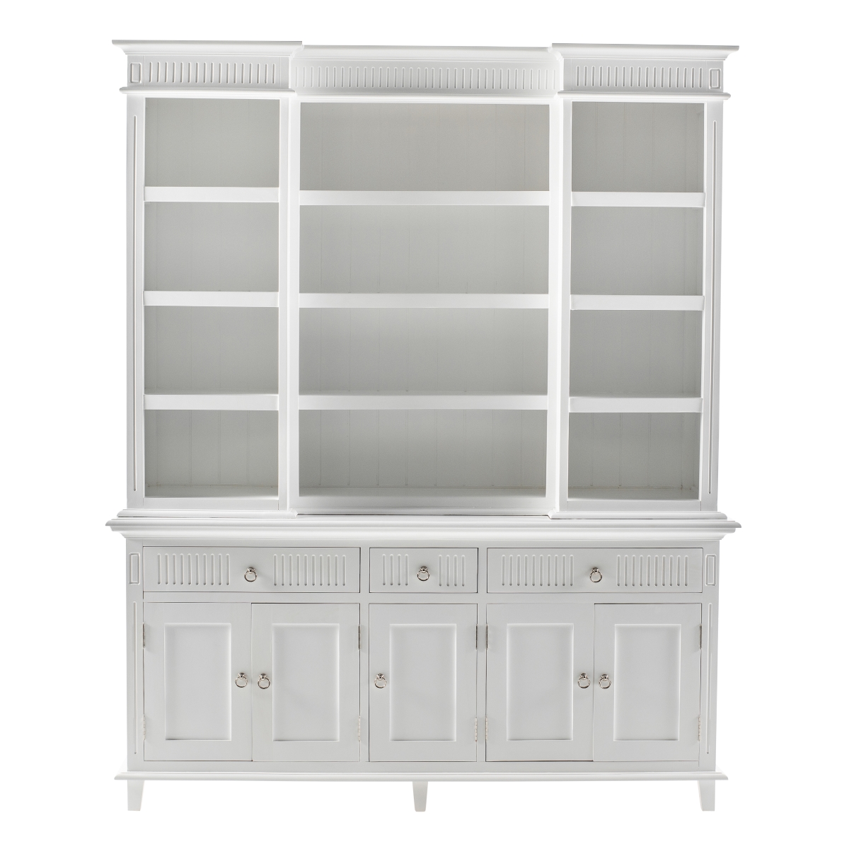 Picture of NovaSolo Furniture BCA614 Kitchen Hutch Cabinet with 5 Doors & 3 Drawers&#44; White