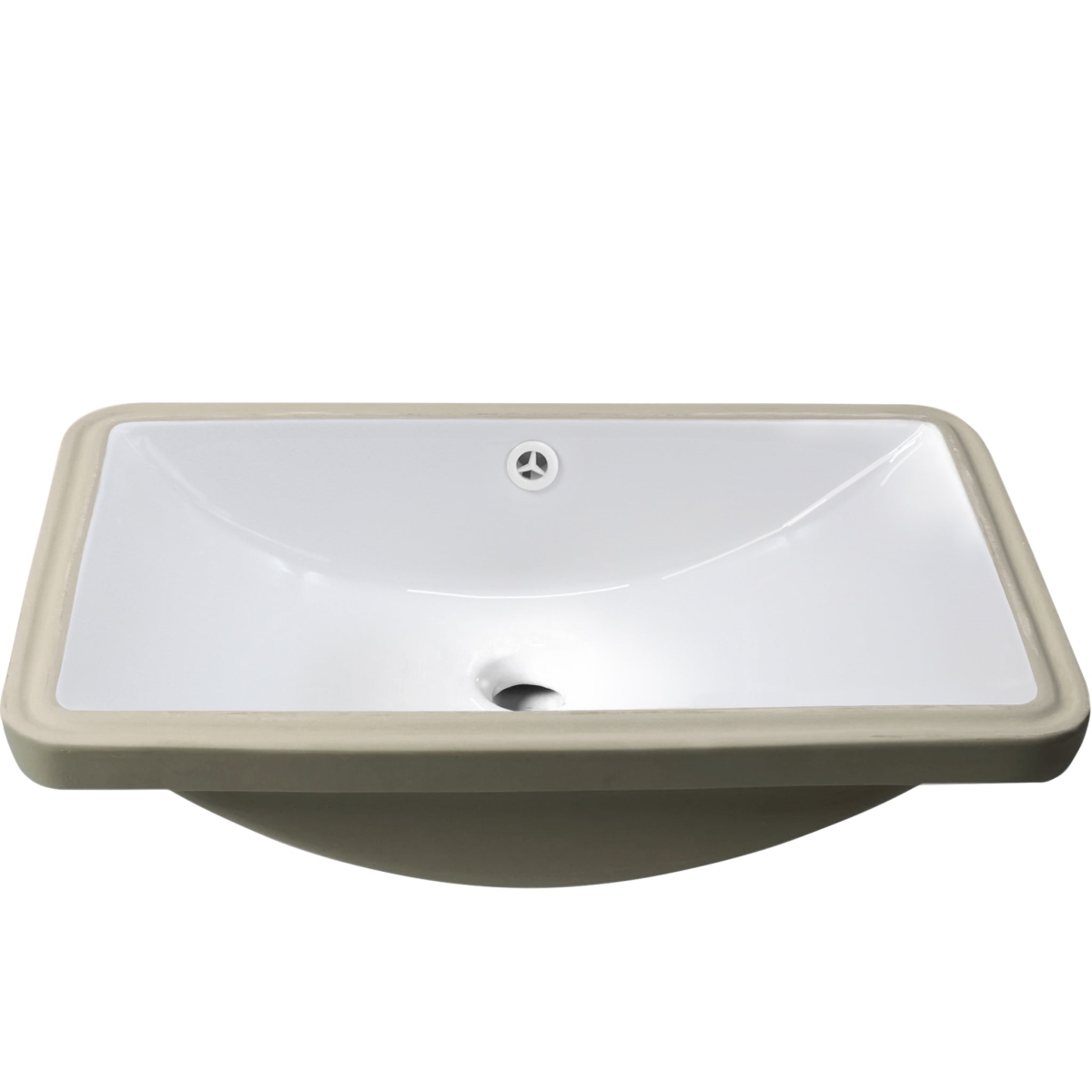 NP-U213907  Rectangular Undermount White Porcelain Overflow Prcl Overflow, 22.375-inches