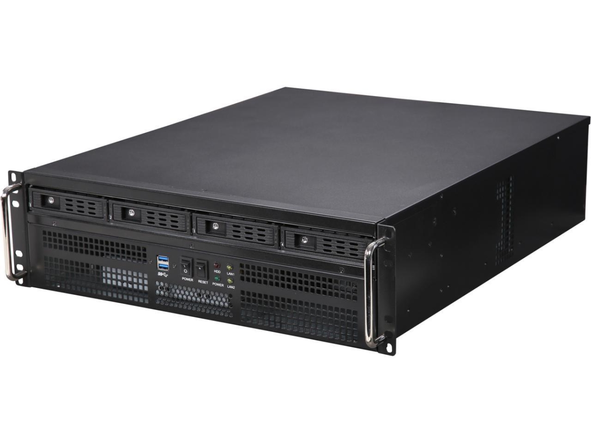 Picture of Athena Power RM-3U8G1043 T-1.2mm Black SGCC 3U Rackmount Server Case