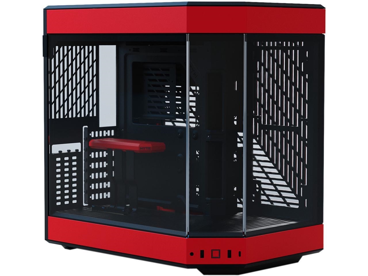 Picture of Hyte CS-HYTE-Y60-BR Case Y60 Tempered Glass ATX Mid Tower Computer Case, Red