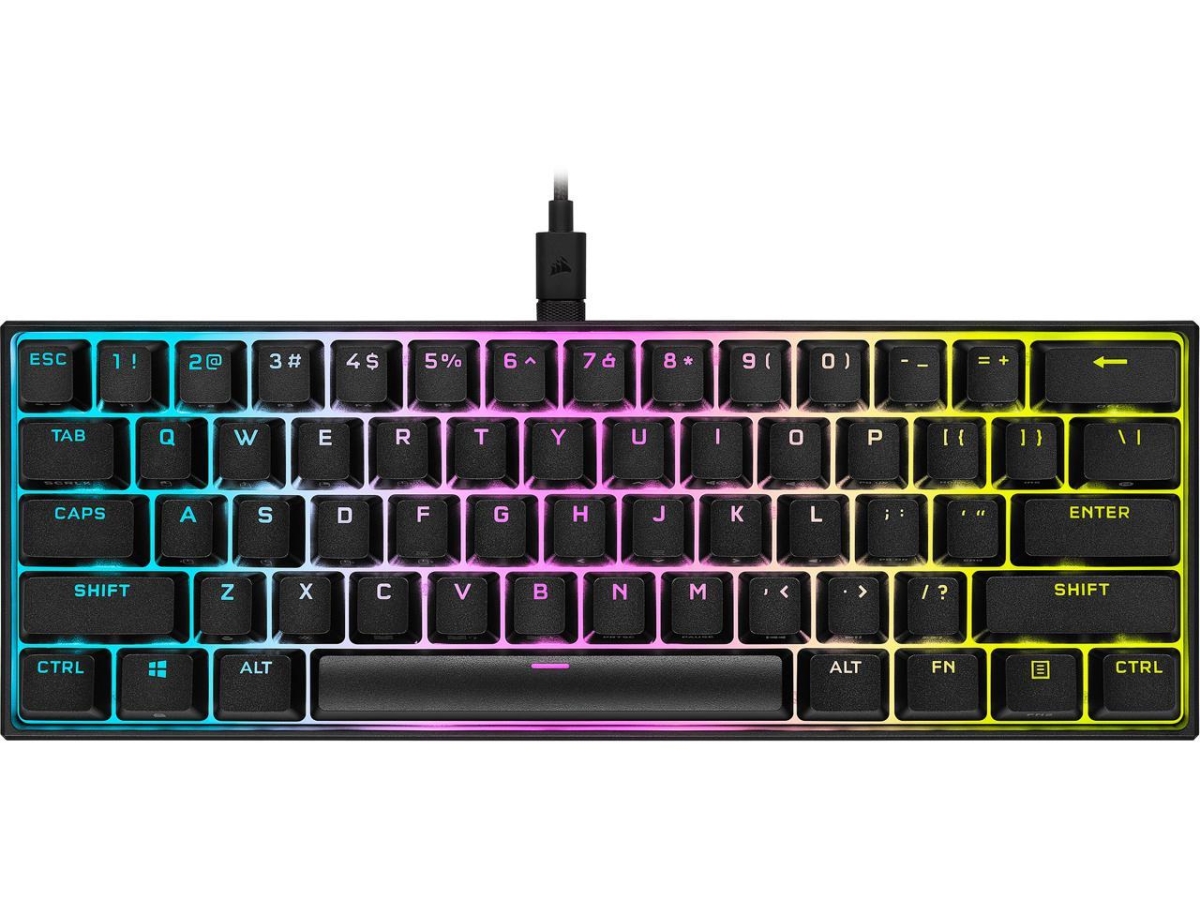 Picture of Corsair CH-9194014-NA K65 RGB MINI 60 Percent Mechanical Gaming Keyboard&#44; Backlit RGB LED&#44; CHERRY MX SPEED Keyswitches&#44; Black