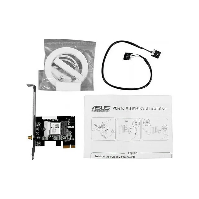 Picture of Asus 90MC07A0-M0CCY0 PCIE to M.2 Wi-Fi Card with RTL8821CE&#44; 802.11AC & Single Antenna