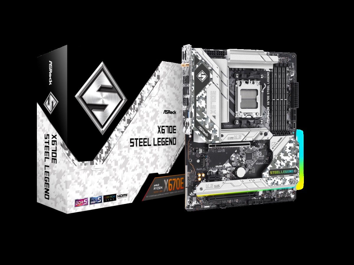 Picture of ASRock X670E Steel Legend AM5 DDR5 AMD Ryzen 7000 X670E SATA 6Gbs ATX Motherboard