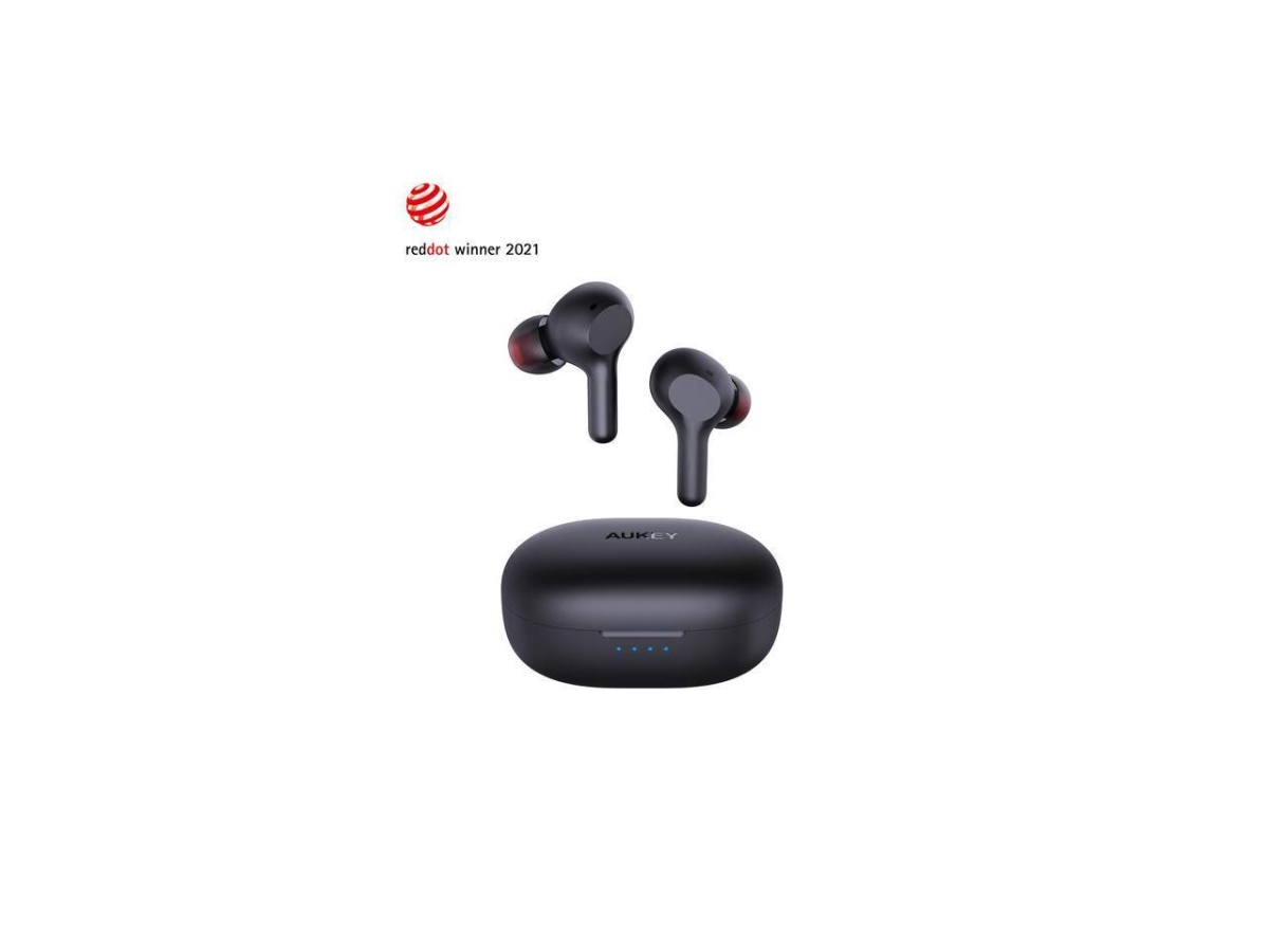 20211024 True Wireless Earbuds Hi-Fi Stereo Bluetooth 5 & 25-Hour Playtime One-Step Pairing IPX5 Waterproof Earphone - Black -  Aukey