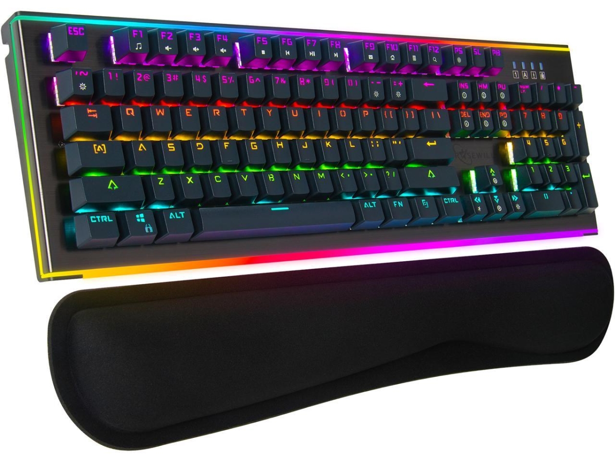 Picture of Rosewill NEON K75 V2 BR Mechanical Gaming Keyboard with 19 RGB Backlit Modes&#44; Dynamic Customizable Rim Backlights & Switches&#44; Brown