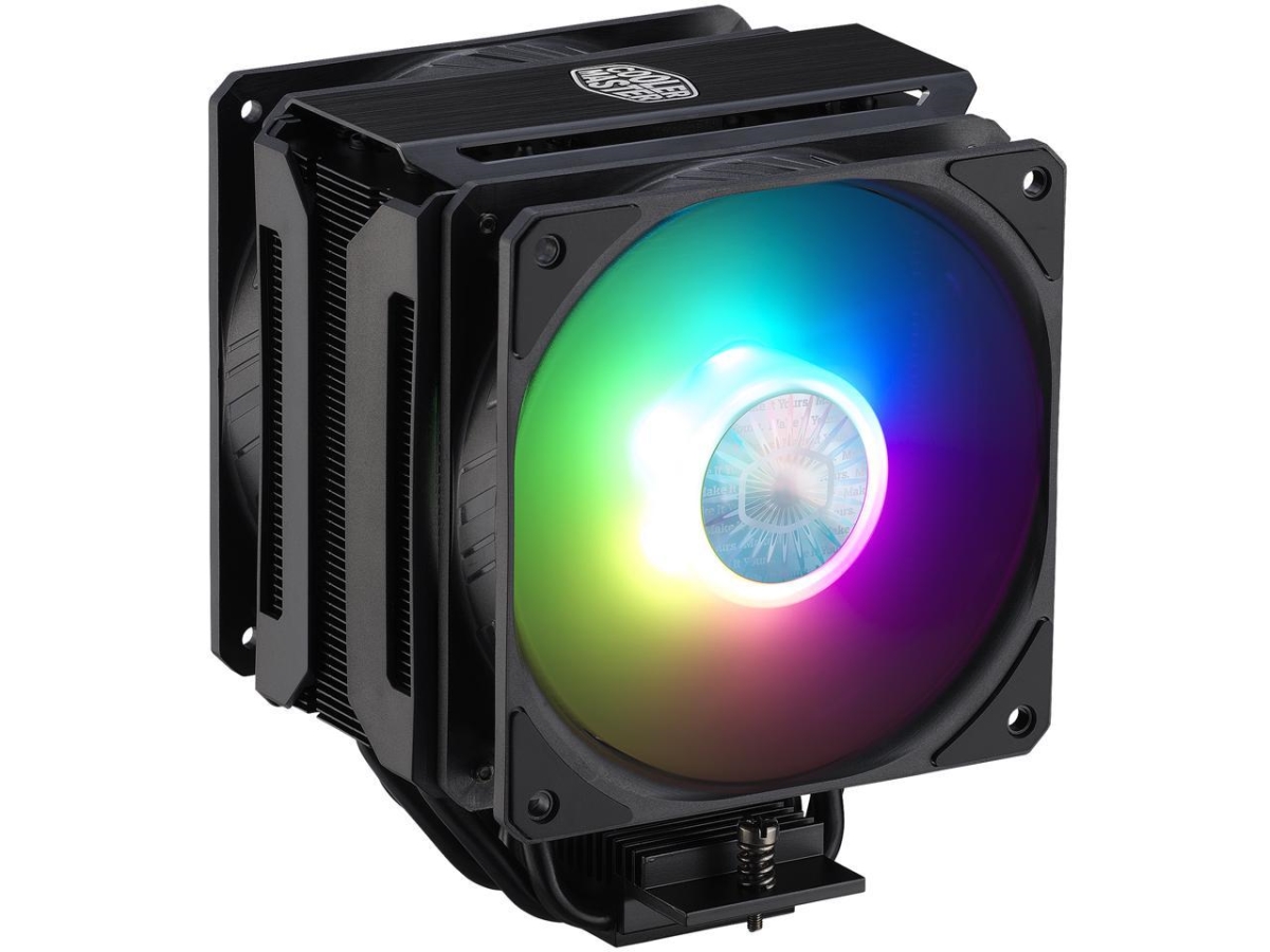 Picture of Cooler Master MAP-T6PS-218PA-R1 MasterAir MA612 Stealth ARGB CPU Air Cooler with 6 Heat Pipes & Aluminum Fins&#44; Push-Pull Dual SickleFlow Fans for AMD Ryzen & Intel 1200 & 1151&#44; Nickel Plated & Black