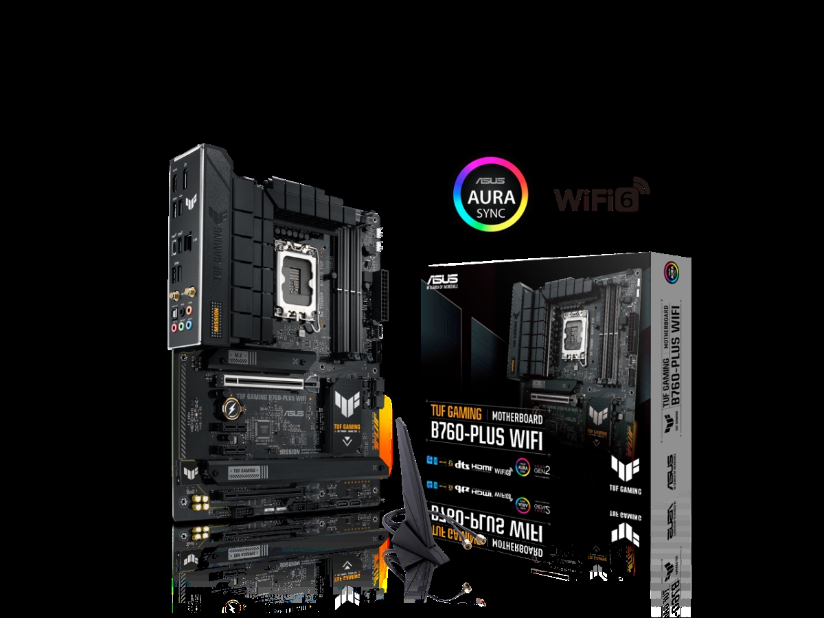 Picture of ASUS TUF GAMING B760-PLUS WIFI TUF Gaming B760-PLUS WIFI Intel B760 - 13th & 12th Gen - LGA 1700 ATX motherboard with PCIe 5.0 - Re - ltek 2.5Gb Ethernet - DisplayPort - HDMI - SATA 6 Gbps - USB 3.2