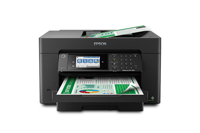 Picture of Epson America C11CH78201 Wireless All-in-One Wide-Format Printer with Auto 2-Sided Print up to 13 x 19 in.&#44; Copy&#44; Scan & Fax&#44; 50-Page ADF&#44; 250-Sheet Paper Capacity & 4.3 in. Color Touchscreen