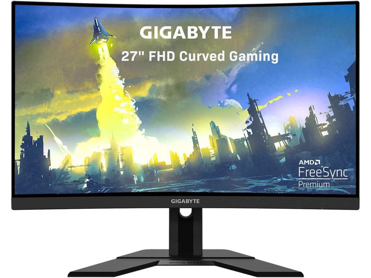 Picture of Gigabyte G27FC A 27 in. 165Hz 1920 x 1080 DCI-P3, FreeSync Premium, 1 x Display Port 1.2, 2 x HDMI 1.4, 2 x USB 3.0 Curved Gaming Monitor