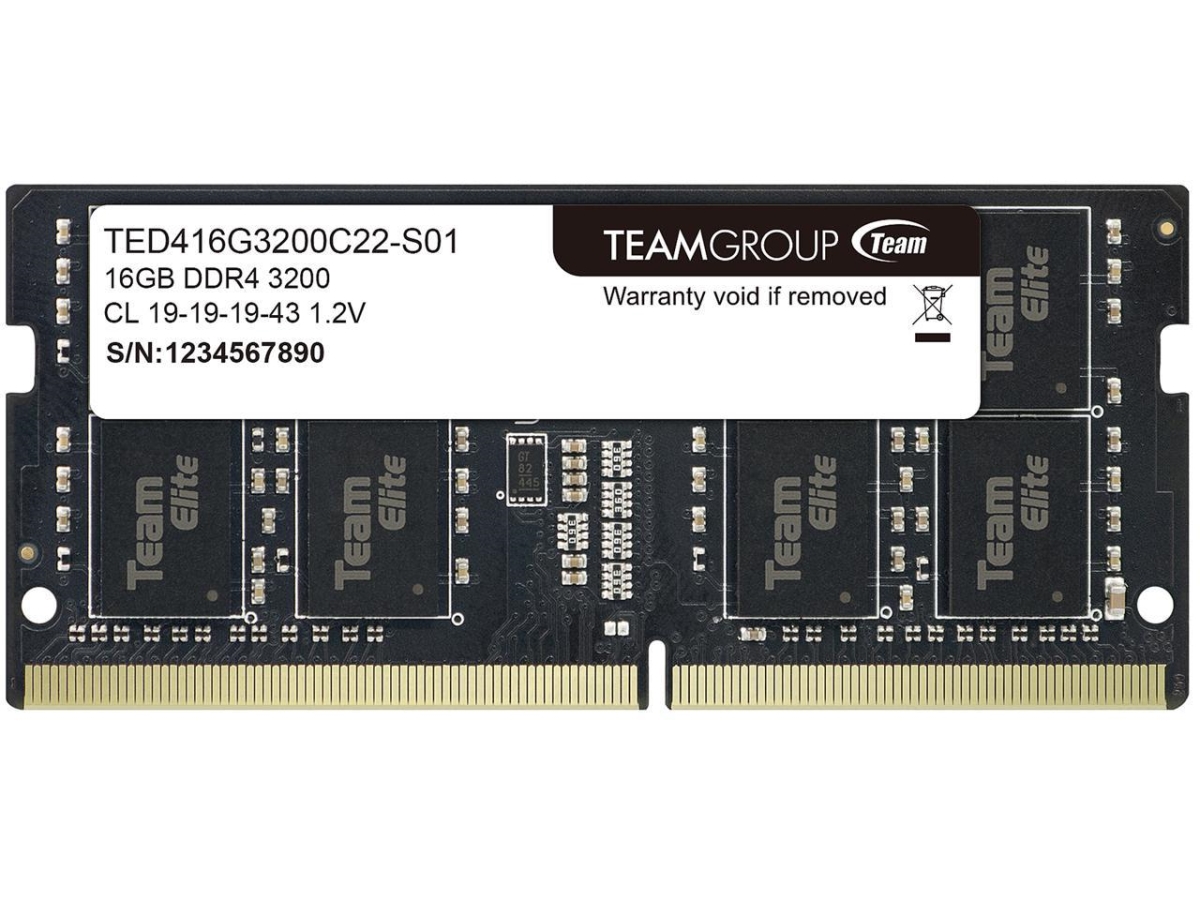 Picture of Team TED416G3200C22-S01 Elite 16GB 260-Pin DDR4 SO-DIMM DDR4 3200 Laptop Memory Model