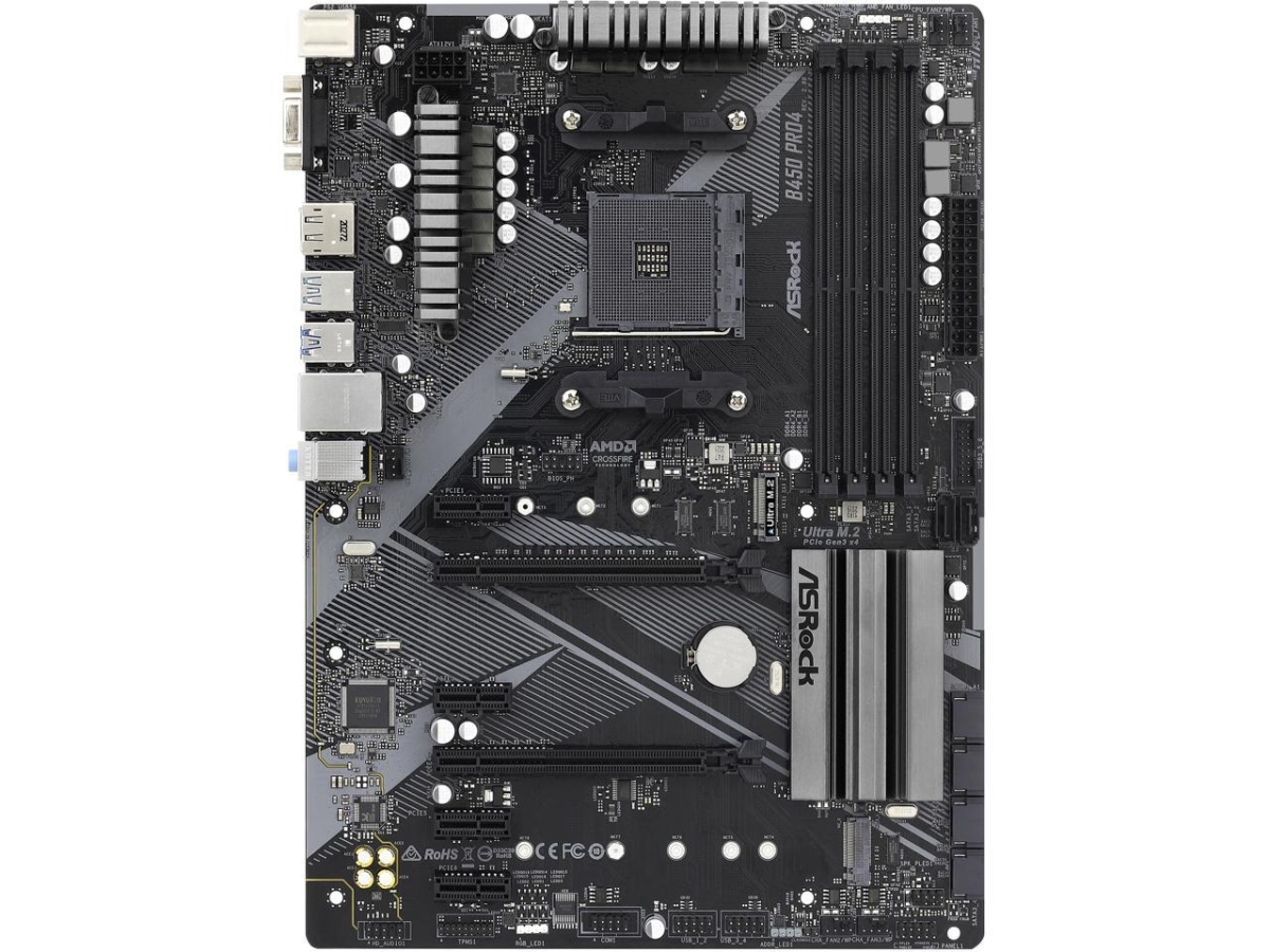 Picture of Asrock B450 PRO4 R2.0 AM4 AMD Promontory B450 SATA 6Gbps ATX AMD Motherboard
