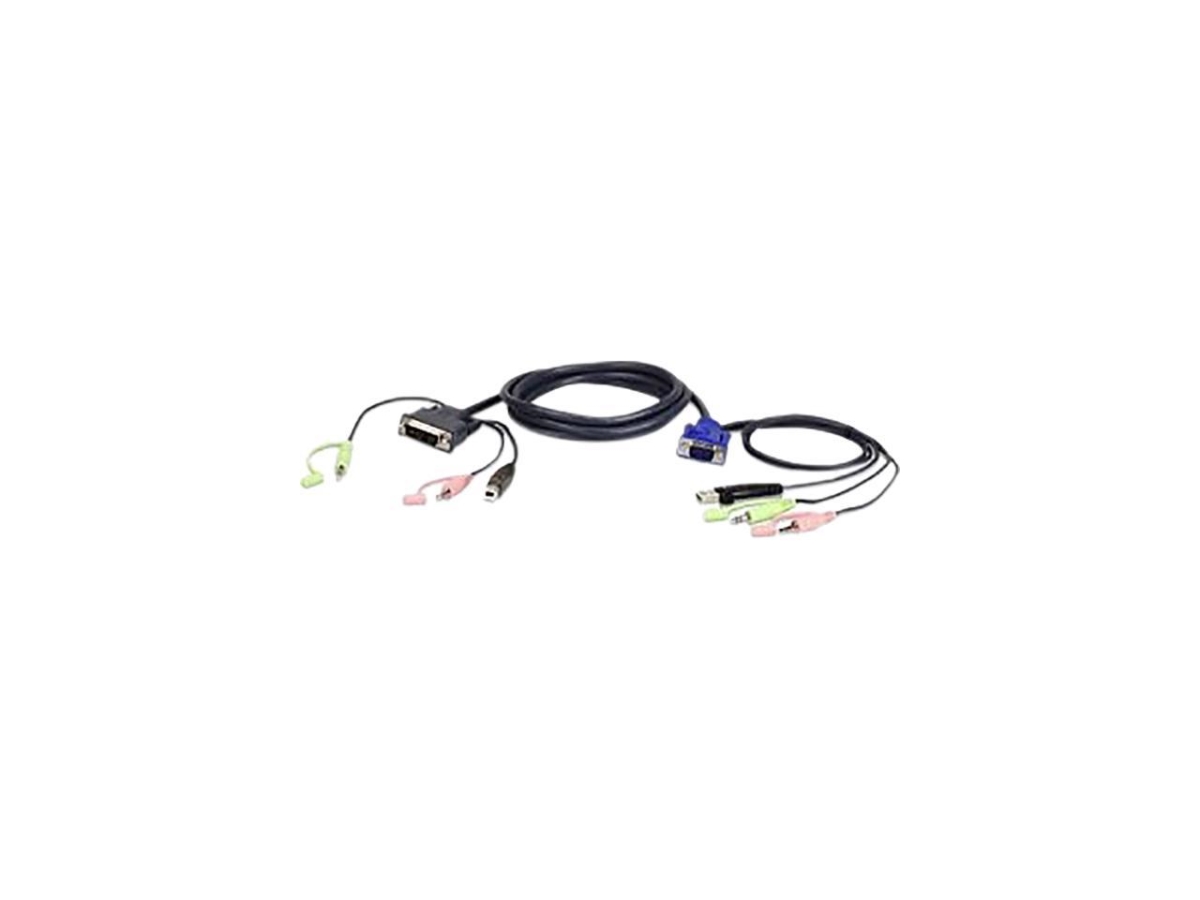 ATEN 2L7DX2U 1.8M USB VGA to DVI-A KVM Cable with Audio