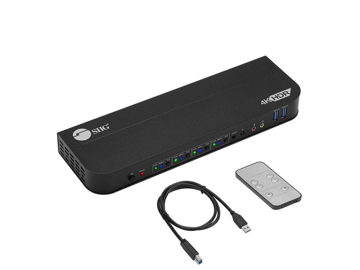 4 x 1 HDMI 4K HDR KVM USB 3.0 Switch with Remote Control