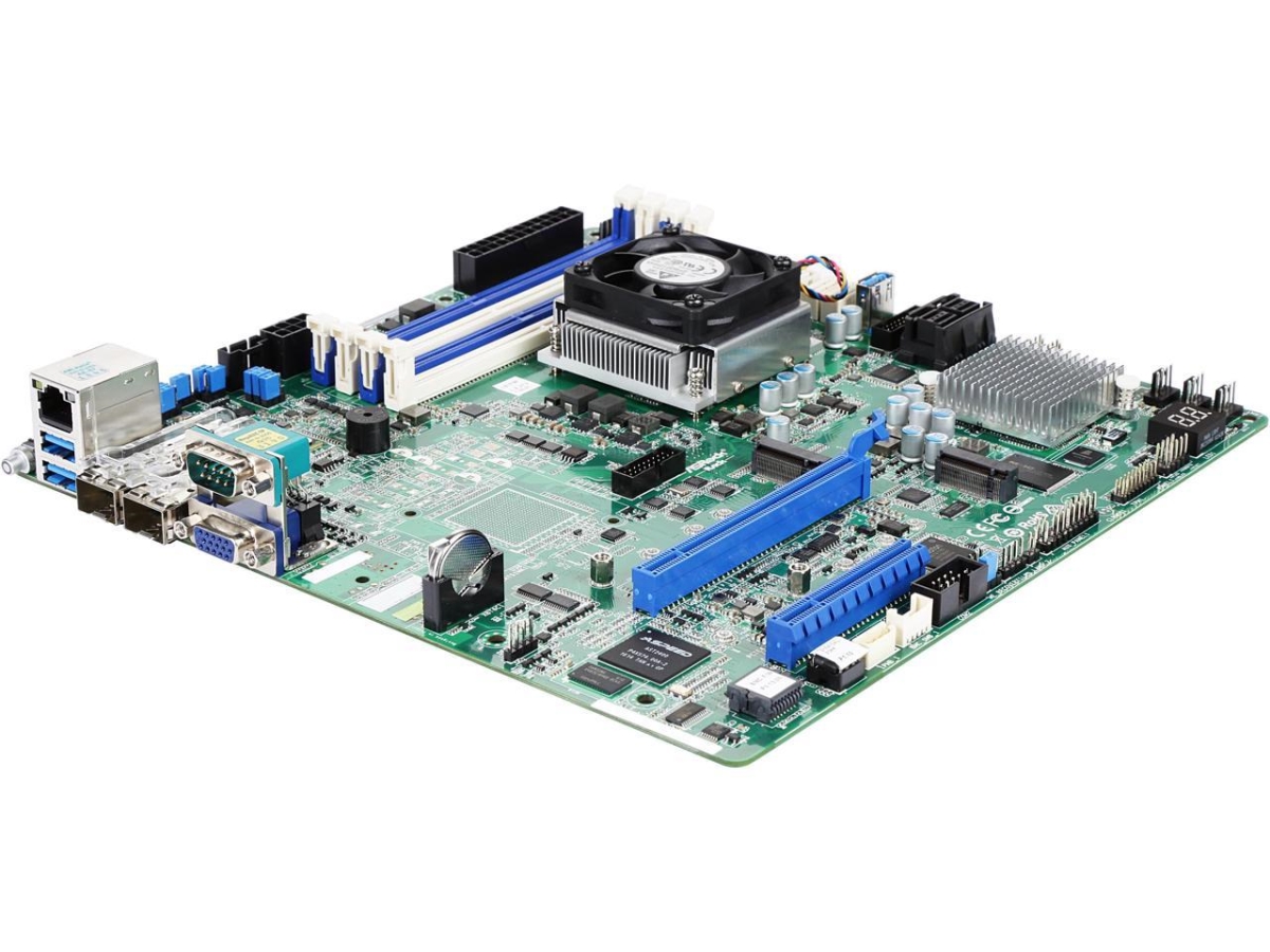 Picture of Asrock Rack D1541D4U-2O8R Server Motherboard with Intel Xeon D1541 SFP DDR4 ECC DIMM Memory Module