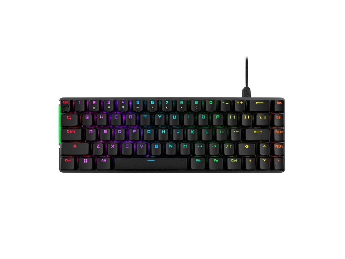 Picture of Asus 90MP0346-BKUA01 ROG Falchion Ace 65 Percent RGB Compact Gaming Mechanical Keyboard for Lubed ROG NX Red Switches & Switch Stabilizers with KVM&#44; Three Angles & Cover Case&#44; Black