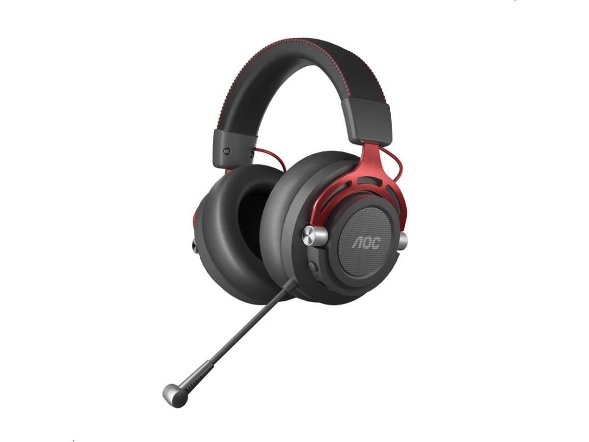 Picture of AOC Monitors GH401 Wireless Gaming Headset with 2.4GHz USB Connection for PC&#44; PS5&#44; Switch&#44; 50 mm Drivers&#44; Noise-Canceling Mic&#44; 17 Hours Battery Life Plus Aux 3.5 mm Connector for Xbox&#44; Black