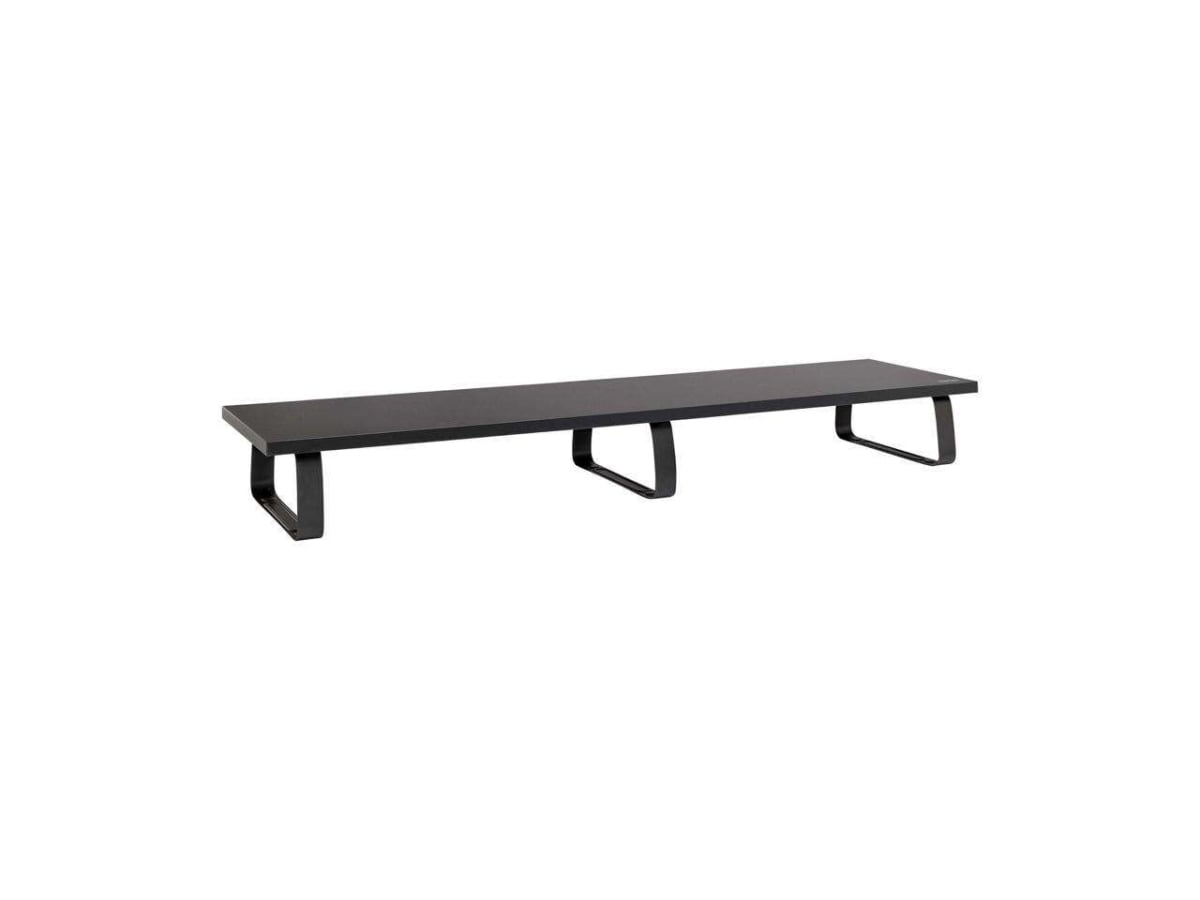 Tripp Lite MR4010 Dual-Monitor Riser Stand for Desk, Black Wood & Steel Desktop Organizer for 2 Screens