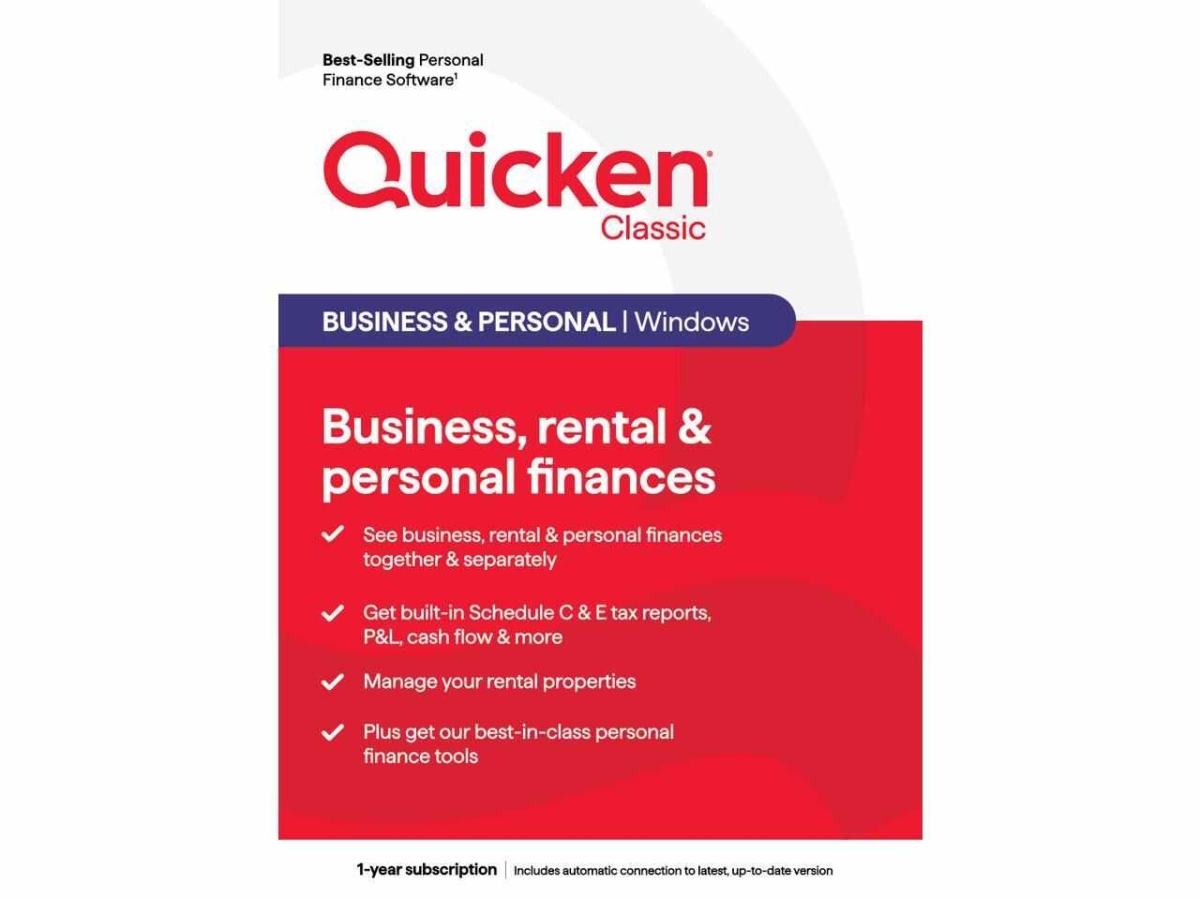 170459 Classic Business & Personal 1 Year Subscription Windows Key Card -  Quicken