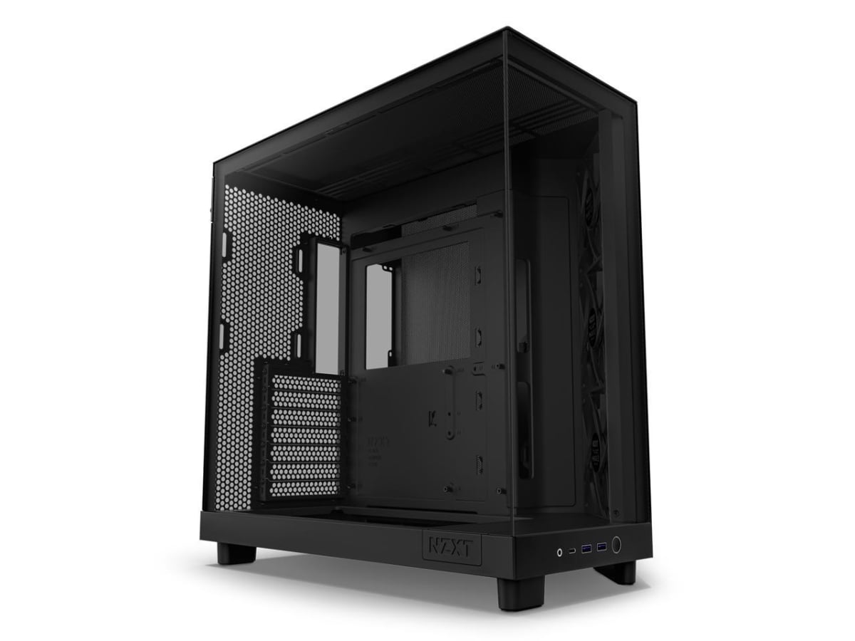 H6 Flow Compact Dual-Chamber Mid-Tower Airflow Case, Black