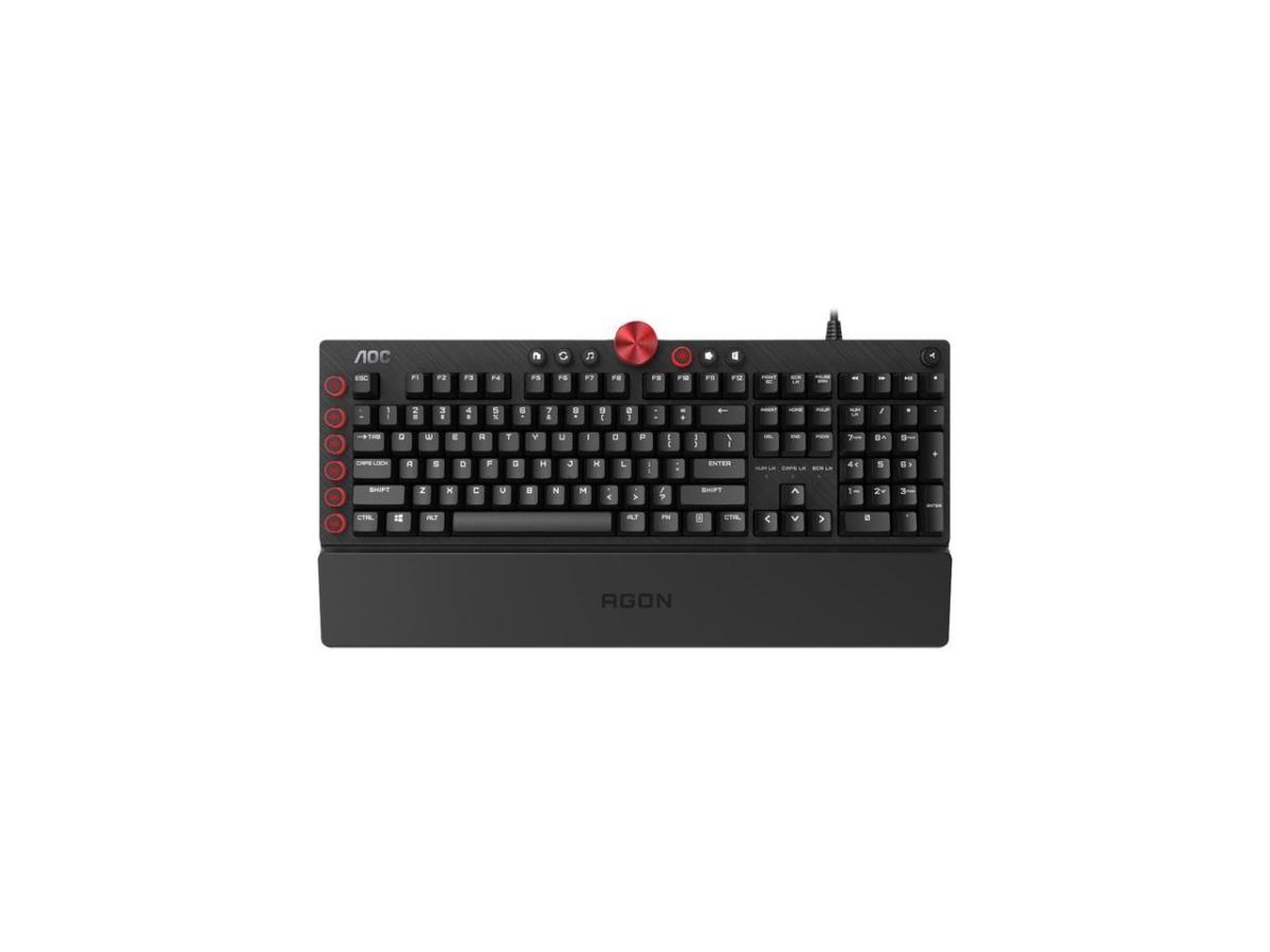 Picture of AOC Monitors AGK700 Agon Tournament-Grade RGB Gaming USB 2.0 Type-A Mechanical Keyboard&#44; Cherry MX Blue Switches