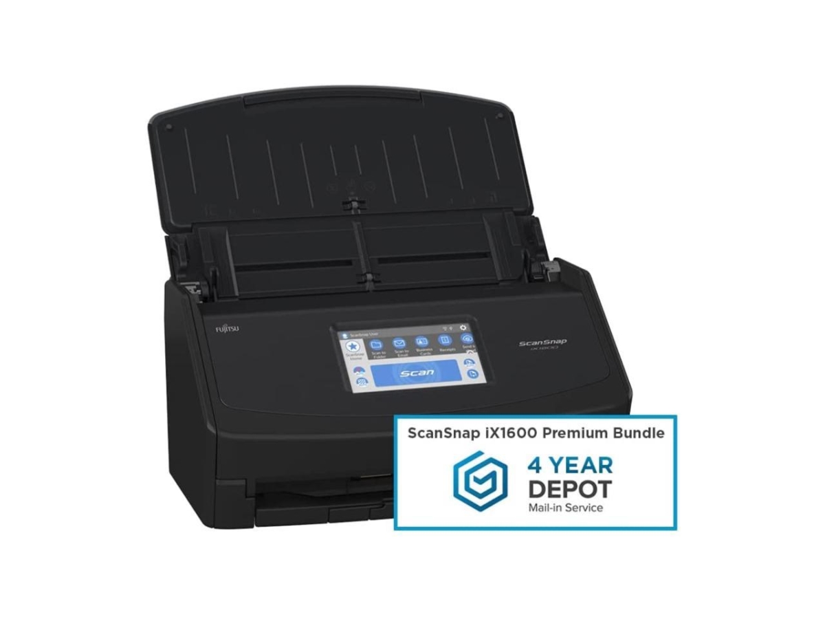 Picture of Fujitsu CG01000-310060 ScanSnap iX1600 Premium Color Duplex Document Scanner with 4-Year Protection Plan for Mac & PC&#44; Black