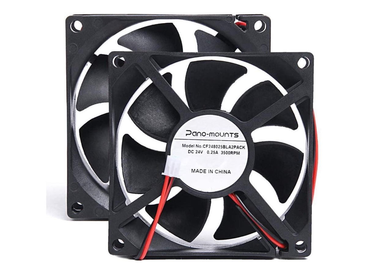 CF248025BLA2PACK 80 mm 24V DC Cooling Fan with CF8025 High Speed 24V 80 mm 25 mm 2-Pin PC Exhaust Muffin Fan Low Noise 3500RPM, Black - Pack of 2