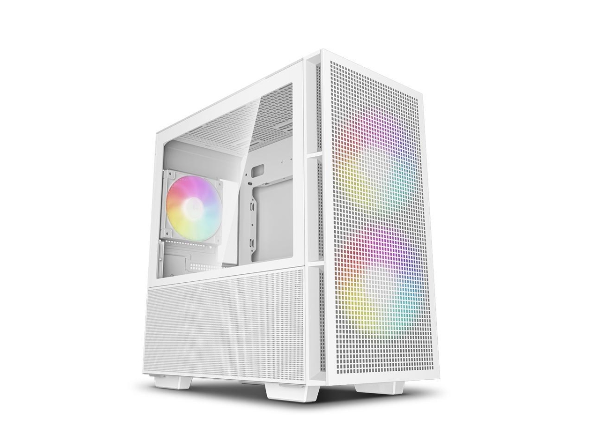 Picture of DeepCool CH360 WH MATX 2x Pre-Installed 140 mm ARGB Fans Hybrid Mesh & Tempered Glass Side Panel - Magnetic Mesh Filter - Type-C - USB 3.0 Airflow Case&#44; White