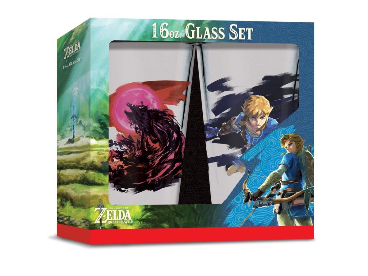 Picture of Nintendo DW16OZGL-2PECL 16 oz Controller Gear Legend of Zelda Pint Glasses - Calamity Ganon & Link&#44; Clear - Set of 2