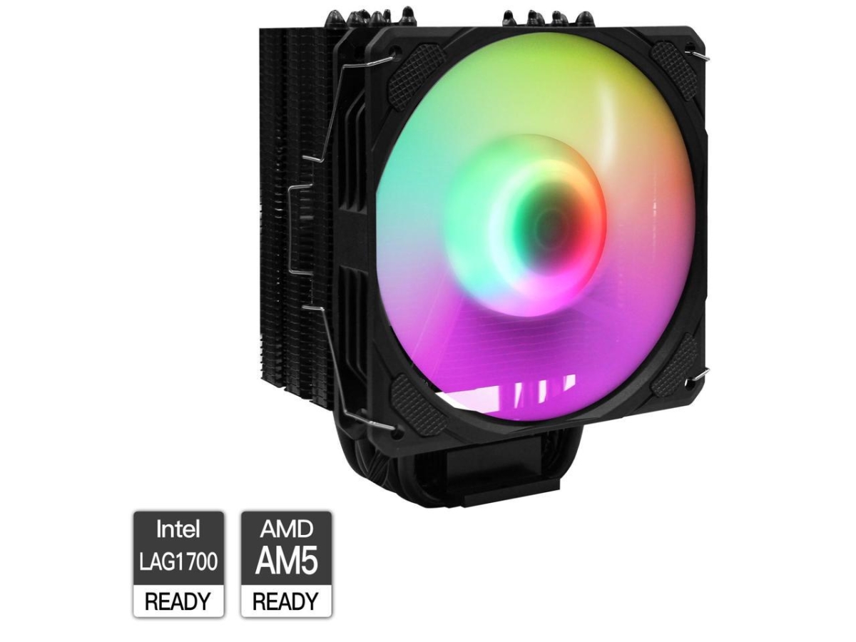 CPU-12ARGB-6 120 mm CPU Stock Air Cooling Fan with 4 Pin - Black