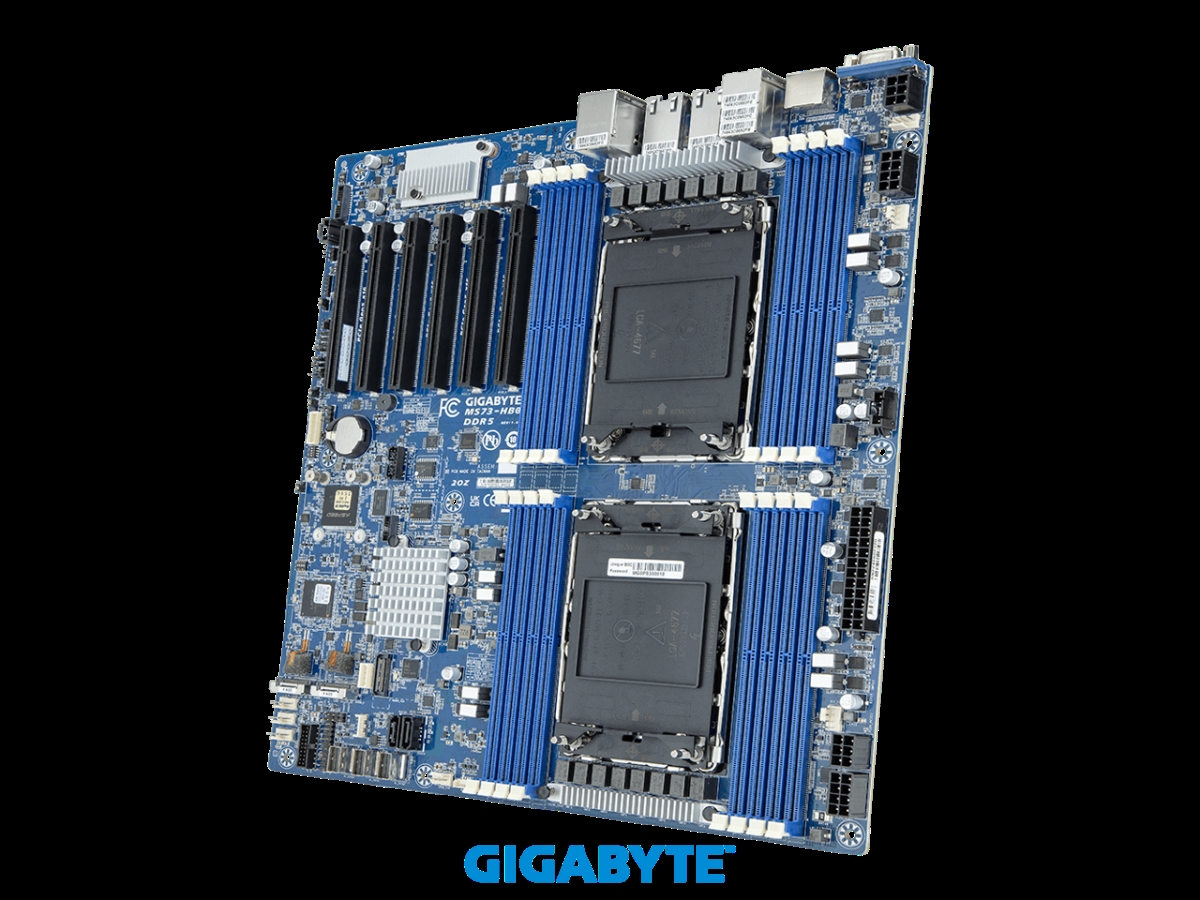 Picture of Gigabyte MS73-HB0 Extended ATX Server Motherboard - 4th Gen. Intel Xeon Scalable Processors - Dual processor - LGA 4677 - Intel C741 Chipset