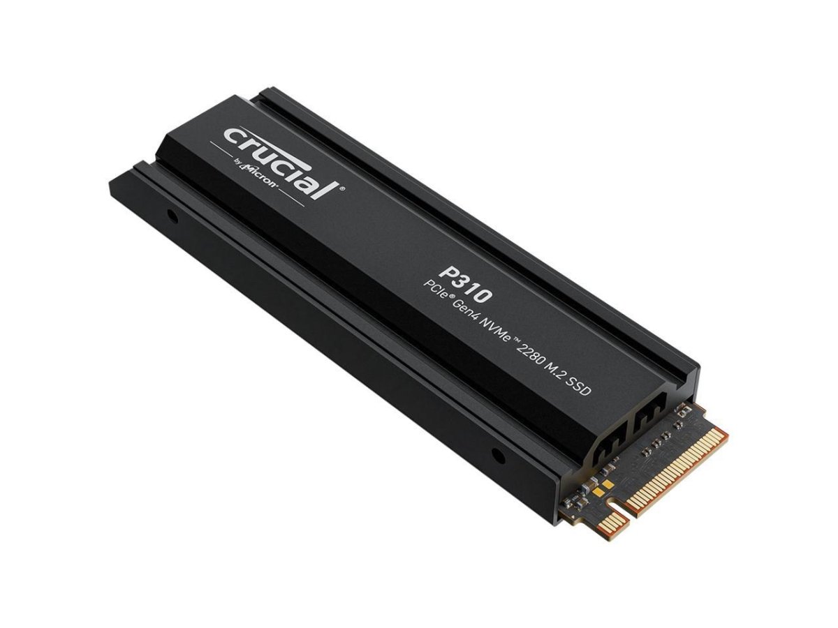 Picture of Crucial CT2000P310SSD5 P310 2TB PCIe Gen4 2280 NVMe M.2 Solid State Hard Drive with Heatsink