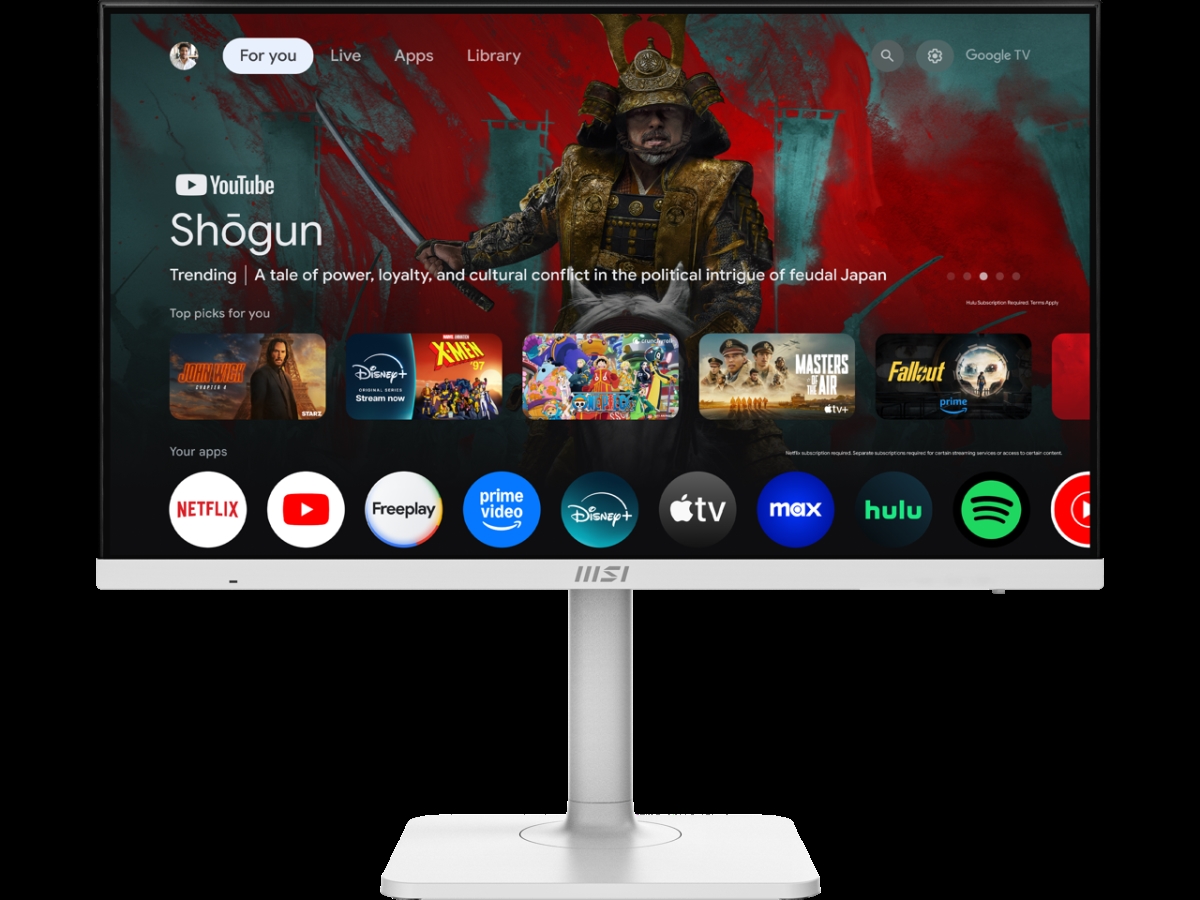 Picture of MSI Modern MD272UPSW Modern MD27UPSW 27 in. IPS 3840 x 2160 UHD Smart Monitor - 60 Hz - Adaptive-Synch - HDR Ready - HDMI - DisplayPort - USBC 65W Power Delivery - VESA Mountable - White