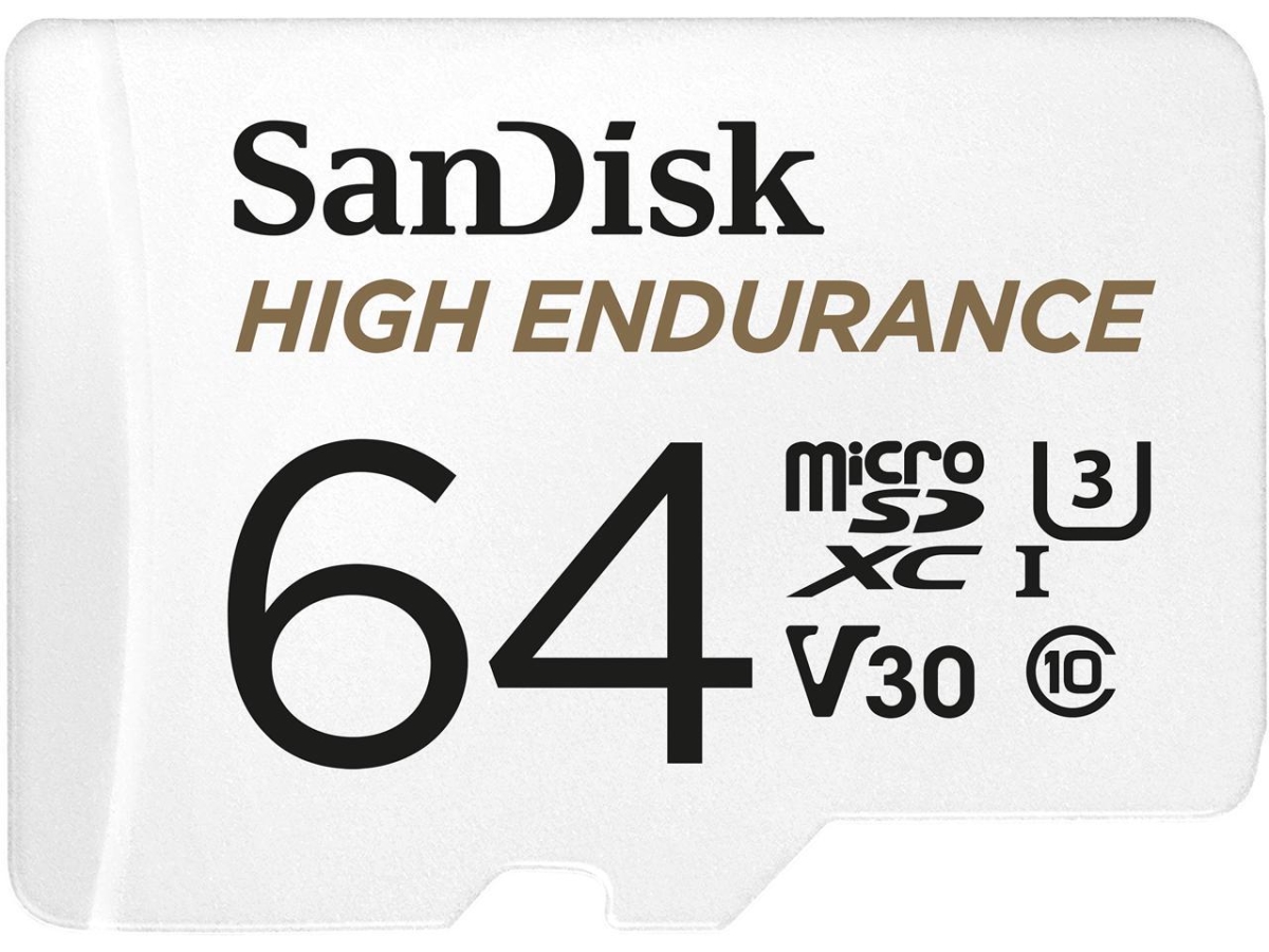Picture of Sandisk SDSQQNR-064G-GN6IA 64GB High Endurance MicroSDHC C10 U3 V30 4k UHD Memory Card with Adapter