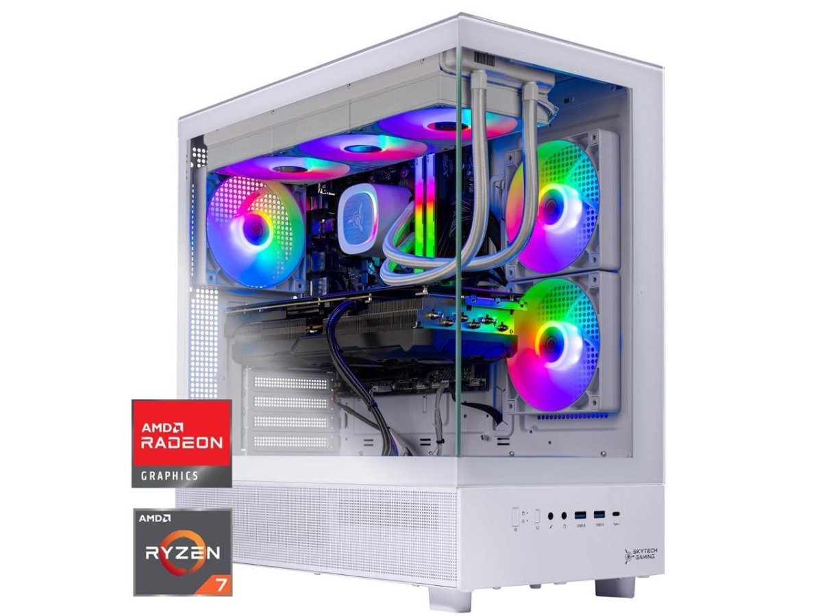 Picture of Skytech ST-AZURE3-1747-W-AL Azure Gaming PC - Ryzen 7 9800X3D - RX 9070 XT - 32GB DDR5 - 2TB NVMe - Win 11&#44; White
